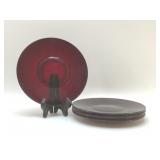 Anchor Hocking plates royal ruby red