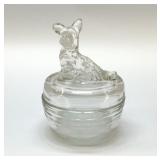 JEANETTE GLASS TERRIER POWDER BOX