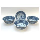 JAPANESE BLUE FLORAL NOODLE BOWLS
