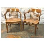 ANTIQUE WALNUT GUNLOCKE JURY CHAIRS SIGNED