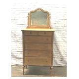 C.1870's TALL CHEST WITH MIRROR