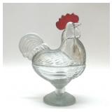 HEN ON A NEST ROOSTER INDIANA GLASS 1970S