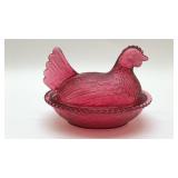 HEN ON A NEST 1960S INDIANA GLASS