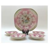 1940's LIMOGES AIR BRUSHED BERRY BOWL SET