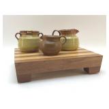 SEAGROVE POTTERY AND CUTTING BOARD