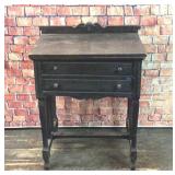 Antique sewing machine cabinet with sewing machine