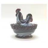 ROOSTER ON A NEST 1960S IMPERIAL GLASS RARE!