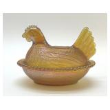 HEN ON A NEST 1970S IMPERIAL GLASS