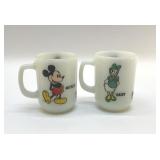 DISNEY MILK GLASS COFFEE MUGS VTG