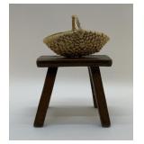 STOOL AND BASKET DECOR