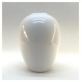 WHITE GONGER JAR VASE 12"