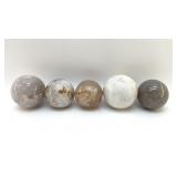 5 QUARTZ CRYSTALS SPERES 3'