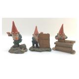 3 ENESCO GNOME FIGURINES 6'
