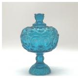 LE SMITH, MOON AND STARS LID PEDESTAL COMPOTE