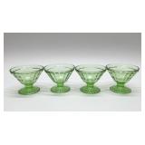 4 URANIUM GLASS, SHERBET DISHES