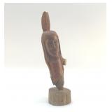 1996 HAND CARVED INDIAN HEAD signed JK