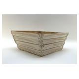 WOOD WHITEWASHED BASKET