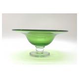 ART GLASS PEDASTAL FRUIT BOWL