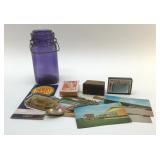 ASSORTED POST CARDS, JAR, NAUGHTY CARDS, LIGHTER