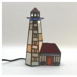 LIGHT  HOUSE STAINED GLASS LAMP