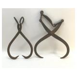 2 SETS OF ANTIQUE ICE TONGS