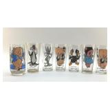 1973 LOONEY TUNES GLASSES BLACK PRINT