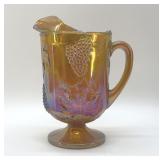 CARNIVAL GLASS GRAPES PITCHER