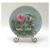 BISQUE HUMMINGBIRD BAS RELIEF PLATE