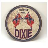 Dixie motor oil metal sign 11.5 inches