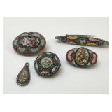 ITALIAN MICRO MOSAIC ANTIQUE BRROCHES