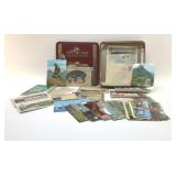 OLD TIN FULL OF POST CARDS