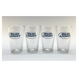 4 BUD LIGHT GLASSES