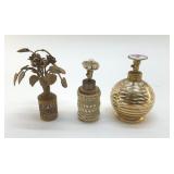IRICE ANTIQUE PERFUME BOTTLES, METAL ROSES