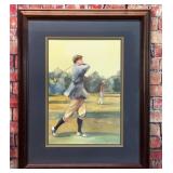 BARBARA NEVILLE SIGNED GOLF WATERCOLOR PRINT