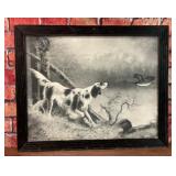 VTG ENGLISH SETTER HUNTING DOG ART PRINT