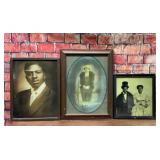 3 ANTIQUE AFRICAN AMERICAN PHOTO PRINTS FRAMED