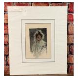 1907 HARRISON FISHER VICTORIAN WOMAN PRINT