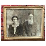 ANTIQUE JEWISH HEBREW COUPLE PORTRAIT