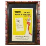 VTG FRAMED SHIELA SMITH MAME MUSICAL POSTER