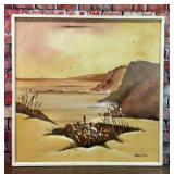 ORIGINAL ACRYLIC SIGNED SEASCAPE BEACH PAINTING
