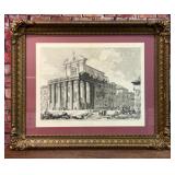 VTG ETCHING TEMPLE OF ANTONIUS ROME BY PIRANESI