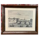 VTG ENGRAVING PRINT GIUSEPPE ZOCCHI FLORENCE ITALY