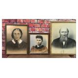 3 ANTIQUE FRAMED FORMAL PORTRAITS