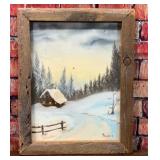VTG BILL BELLNIER WINTERS SOLITUDE OIL PAINTING