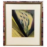 FRAMED GEORGIA OKEEFFE BLUE AND GREEN MUSIC PRINT