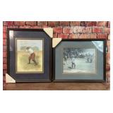2 A.B. FROST FRAMED GOLF ART PRINTS