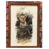 VTG PHILIP LASZ LION CUB ART PRINT