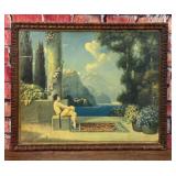 ANTIQUE ROBERT ATKINSON FOX WOMAN GARDEN PRINT