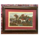 HERRINGS FOX HUNTING BREAKING COVER ART PRINT