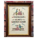 VTG CROSS STITCH FRIENDSHIP SWEETEST FLOWER
